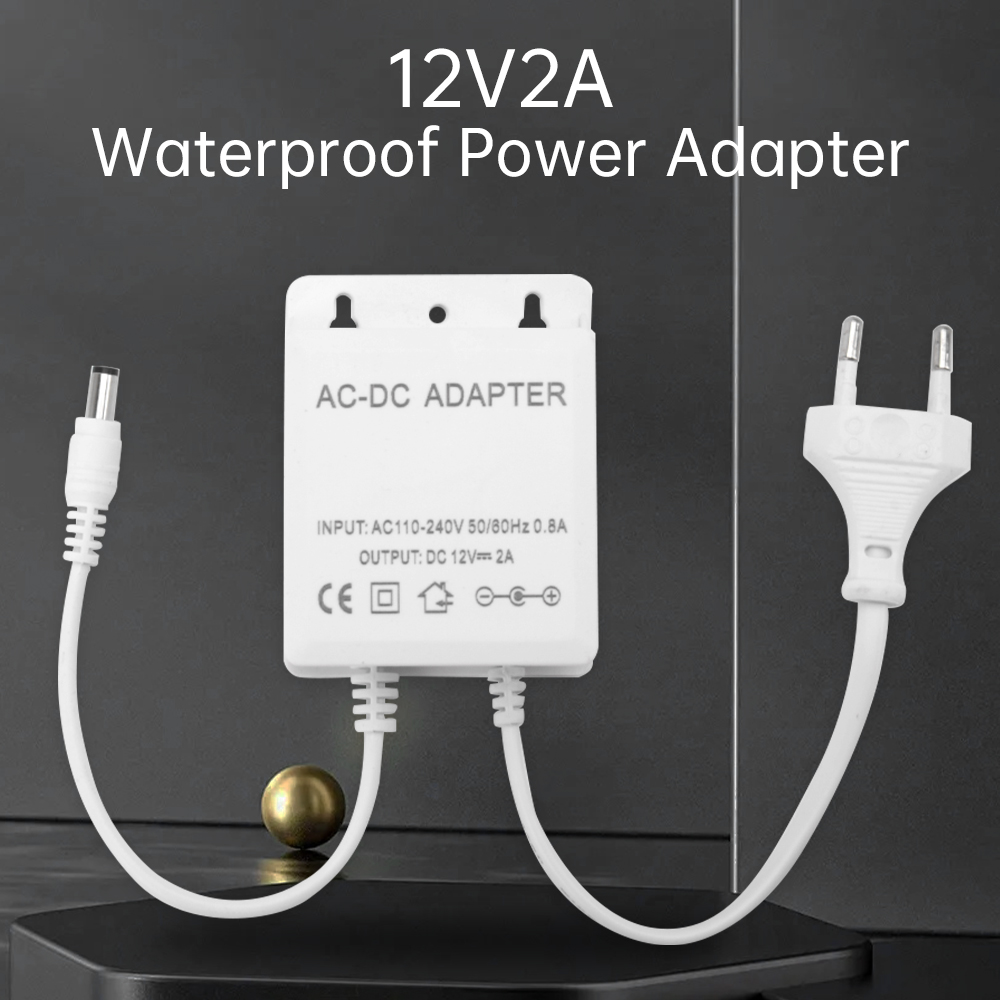 Outdoor Lighting Socket - DC12V 2A EU Plug Adapter Security