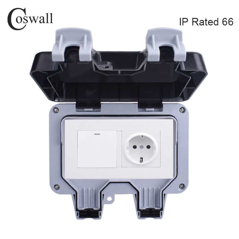 Outdoor Lighting Socket - Coswall IP66 Weatherproof Waterproof Outdoor Wall