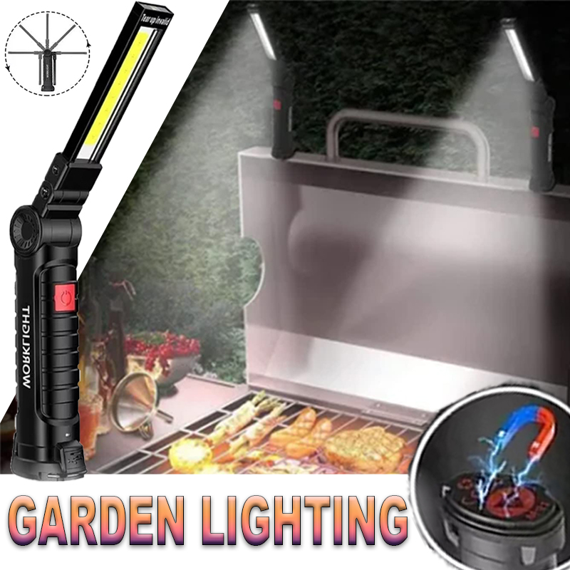 Outdoor Lighting Lanterns - Portable LED Flashlight with Magnetic Hook