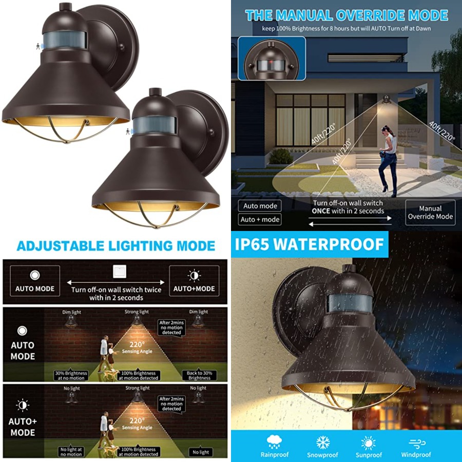 Outdoor Lighting Motion Sensor - 2 Pack Motion Sensor Outdoor LED