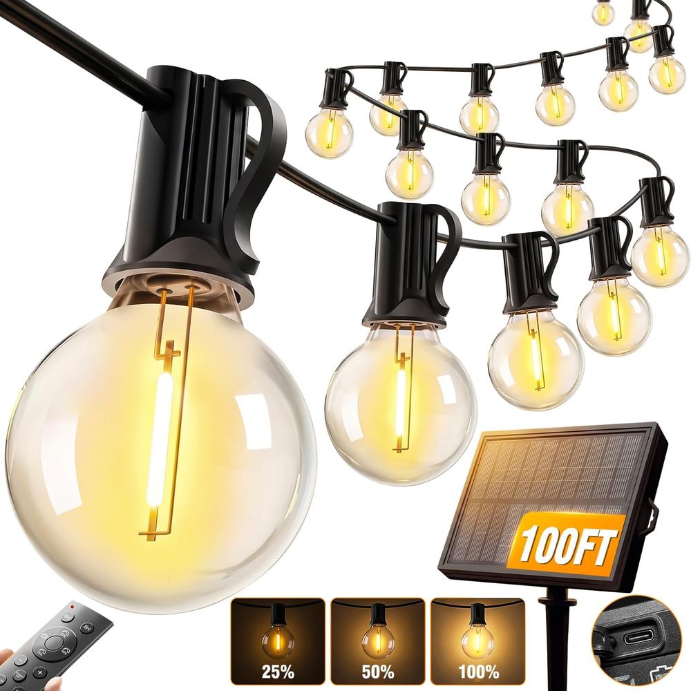 String Light Bistro - 100T String Lights Outdoor, G40 Patio