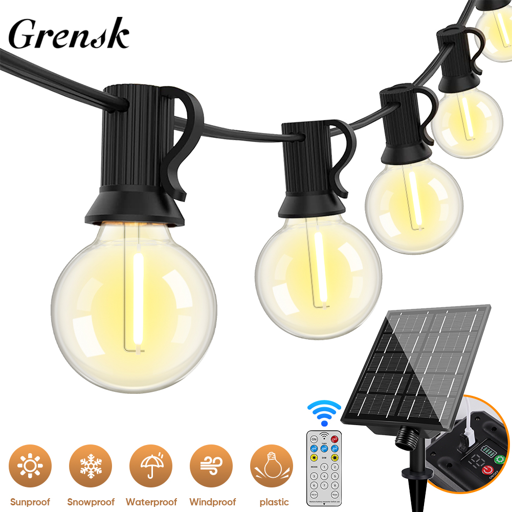 Outdoor Lighting Socket - 7.6M 18M 30M LED Solar String