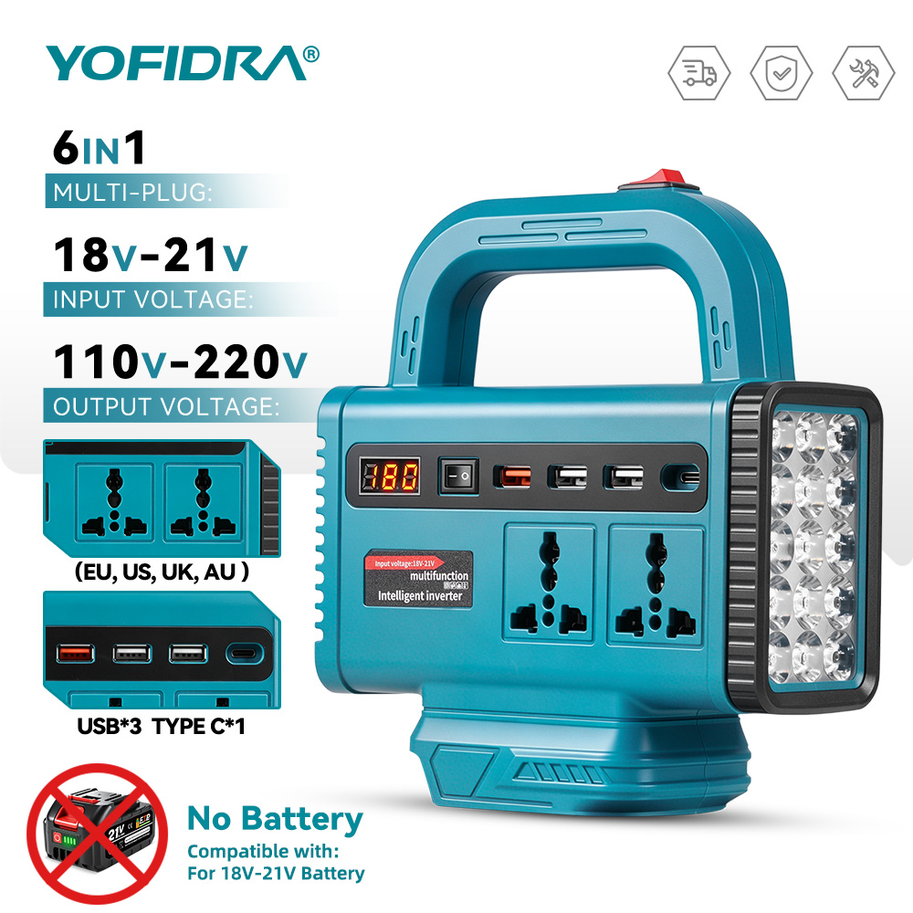 Outdoor Lighting Socket - YOFIDRA 220V Portable Power Inverter Outdoor