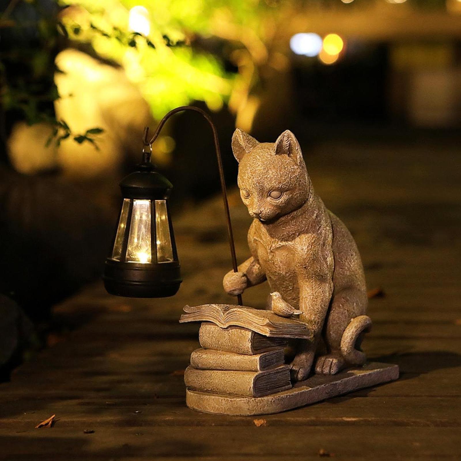 Halo Outdoor Lighting - Cat Solar Garden Mini Statue Sculpture