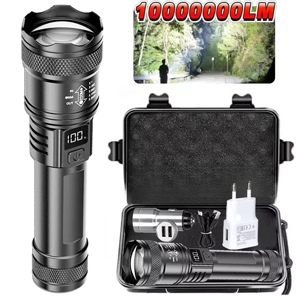 Outdoor Lighting Junction Box - Rechargeable LED Flashlight Zoomable Torch with