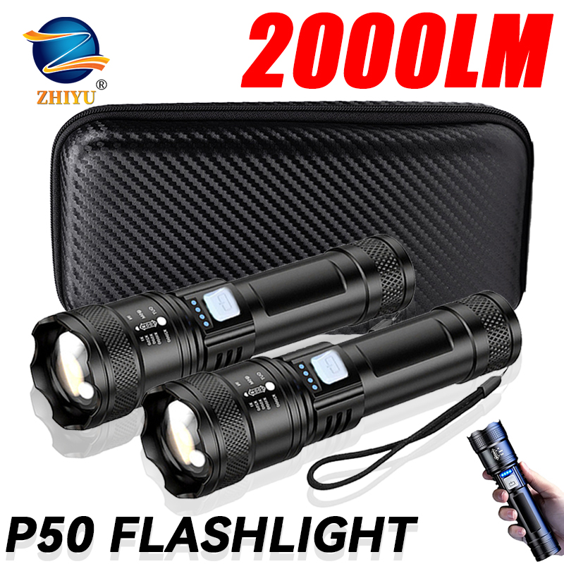 Outdoor Lighting Junction Box - Tactical LED Flashlight 2000LM USB Rechargeable