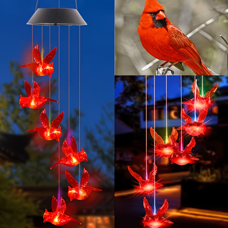 Outdoor Lighting Waterproof - Solar-Powered Flaming Bird Wind Chime Lights