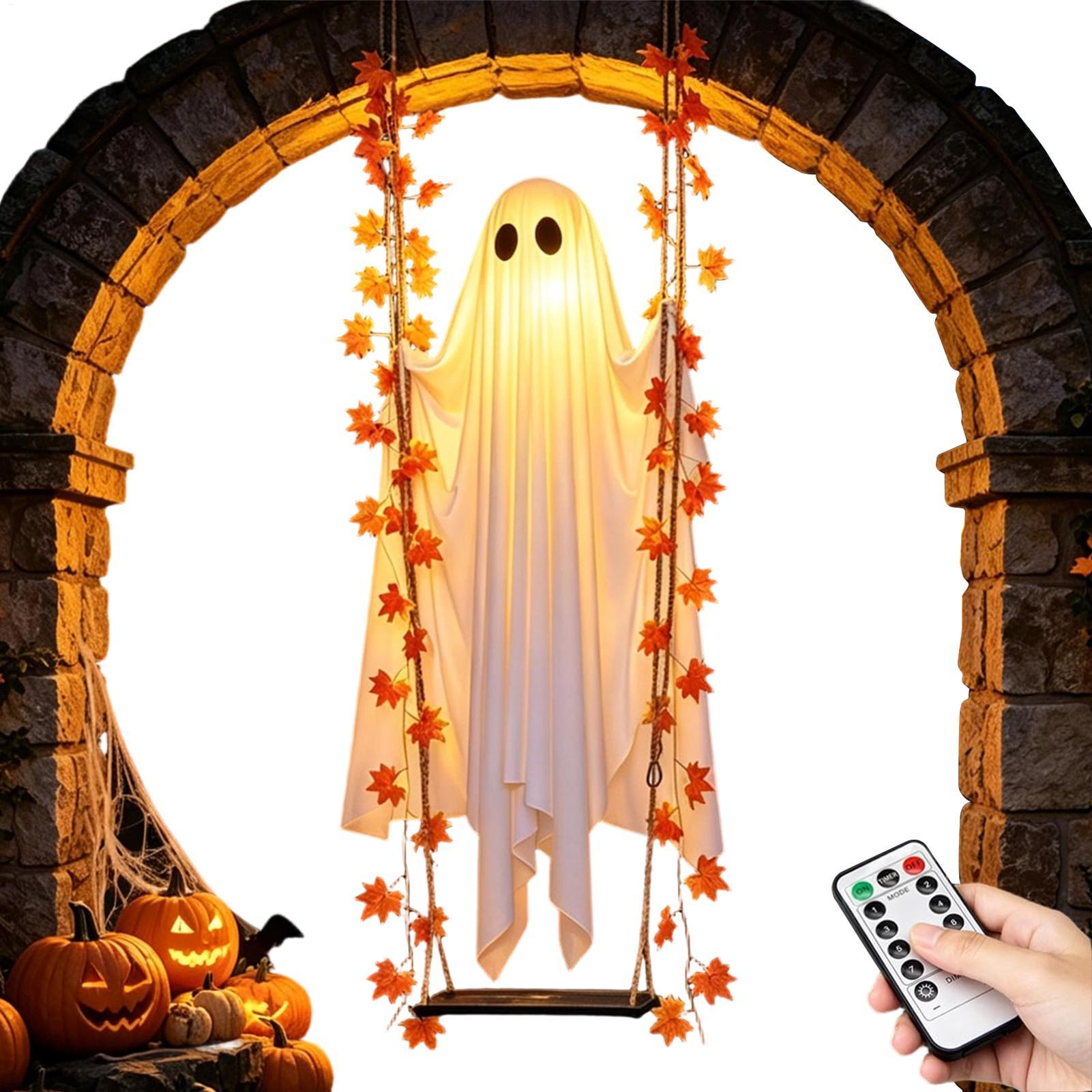 Swinging Ghost Light Up Spooky - огляд і ціна Outdoor Lighting Front Yard