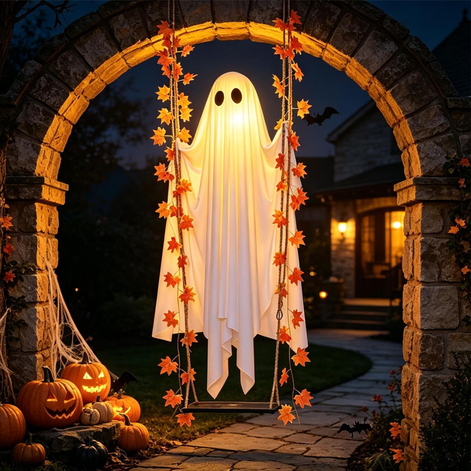 Swinging Ghost Light Up Spooky - огляд і ціна Outdoor Lighting Front Yard