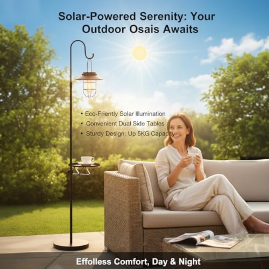Solar Floor Lamp with Table, 6 - огляд і ціна Outdoor Lighting Waterproof