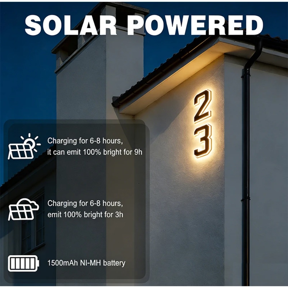 Solar LED House Number Sign Wa - огляд і ціна Outdoor Lighting Front Yard