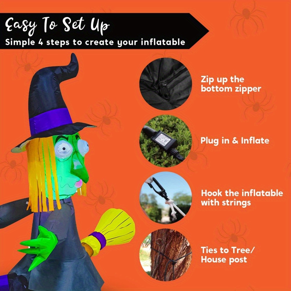 4FT Halloween Inflatable Witch - огляд і ціна Outdoor Lighting Effects