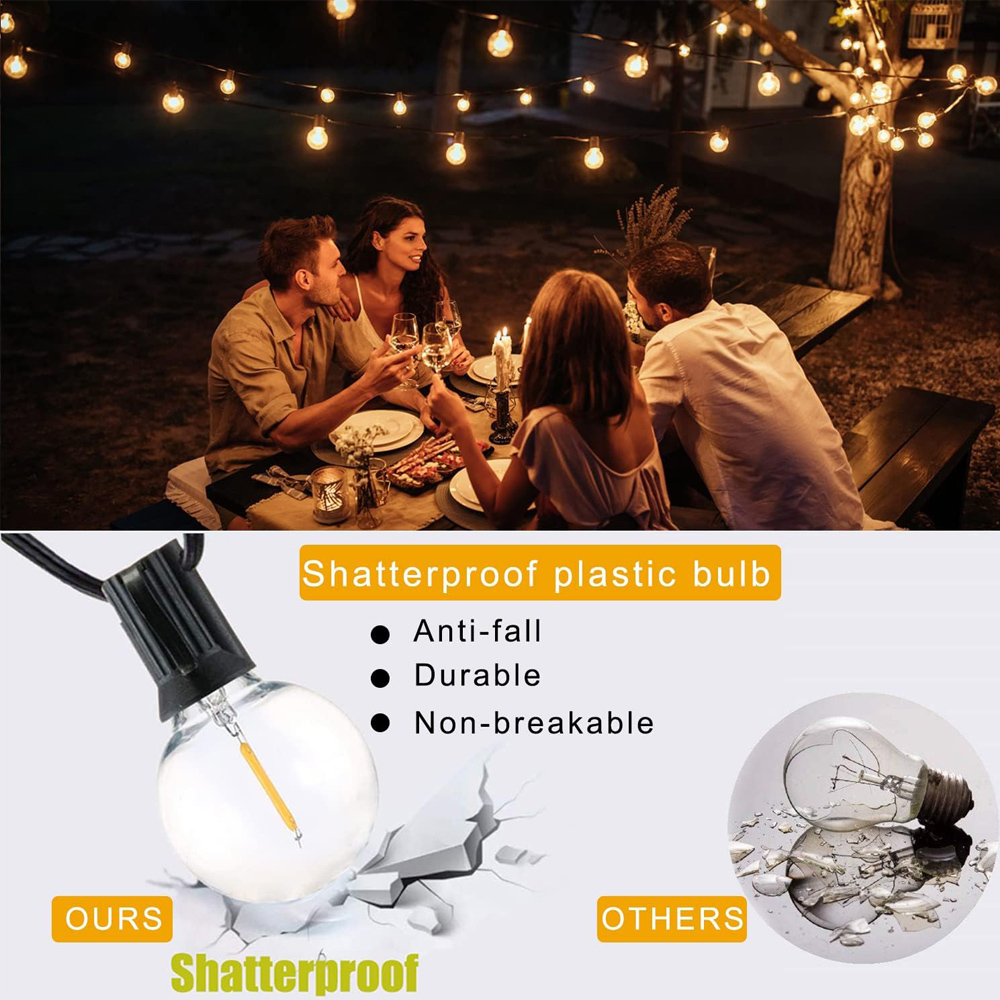 25FT/50FT G40 Clear Globe Bulb - огляд і ціна String Light Bistro