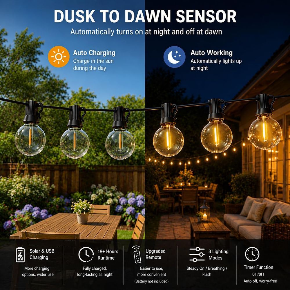 100T String Lights Outdoor, G4 - огляд і ціна String Light Bistro