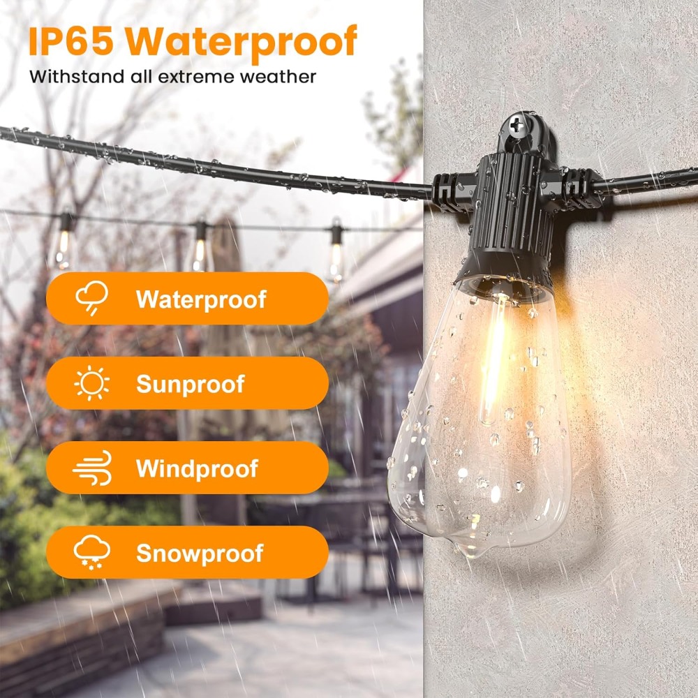 50FT Outdoor String Lights wit - огляд і ціна String Light Bistro