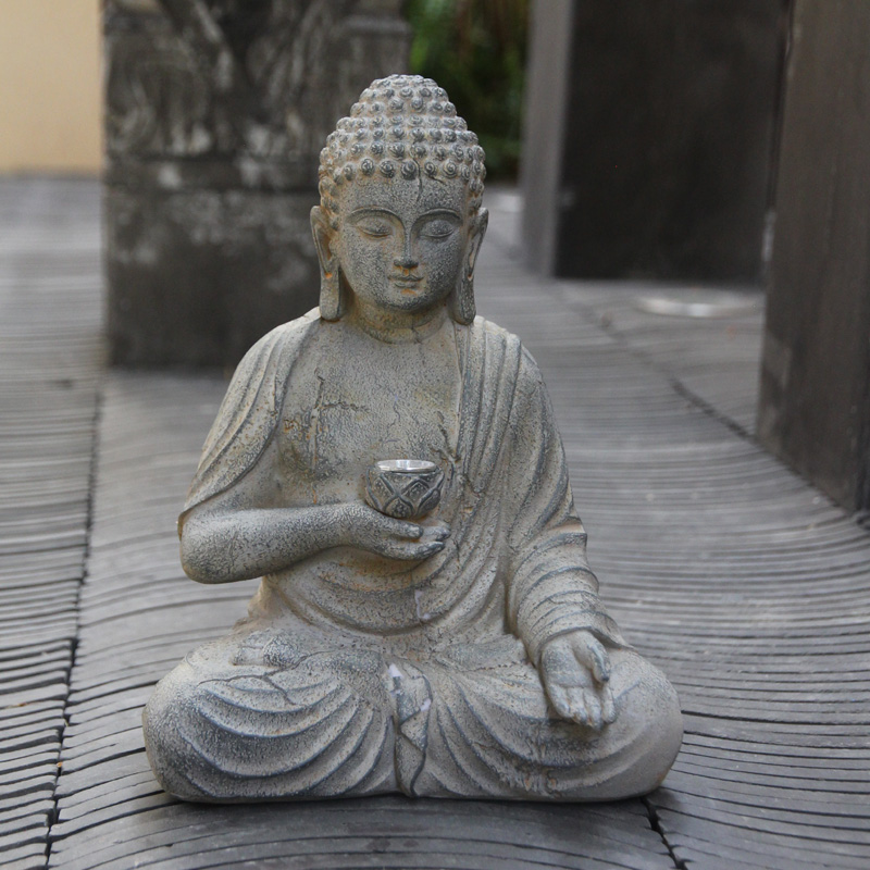 Resin Solar Buddha Statue Scul - огляд і ціна Outdoor Lighting Front Yard