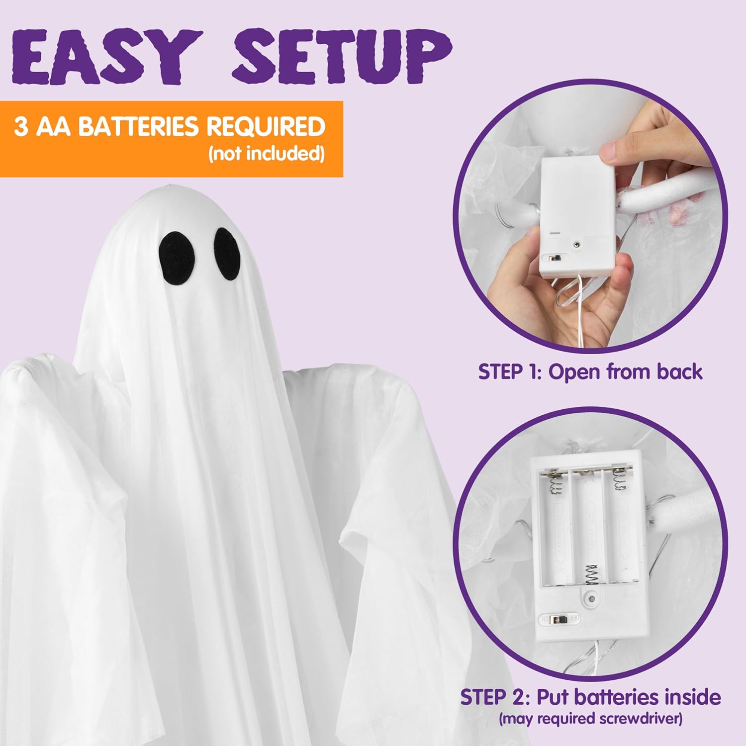 Halloween Hanging Light up Gho - огляд і ціна Outdoor Lighting Front Yard