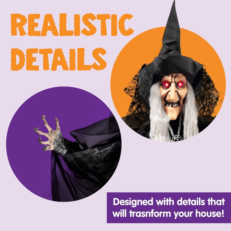 47'' Animated Witch Halloween  - огляд і ціна Outdoor Lighting Effects