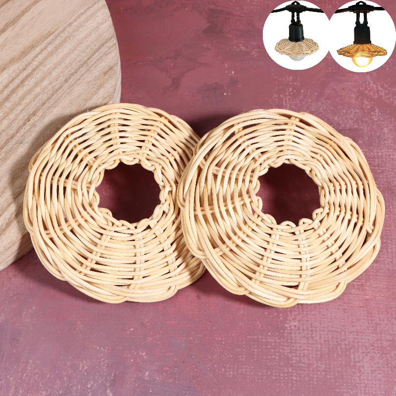 2Pcs Handwoven Rattan Lampshad - огляд і ціна Outdoor Lighting Chandelier
