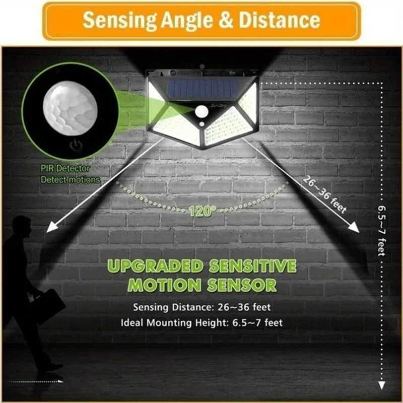 100Led Multifunctional Solar L - огляд і ціна Outdoor Lighting Motion Sensor