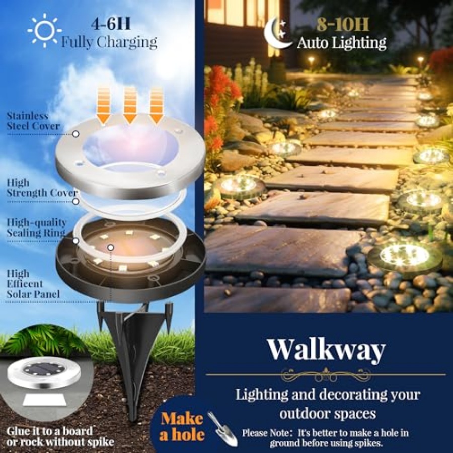 Solar Ground Lights Solar Ligh - огляд і ціна Outdoor Lighting Waterproof