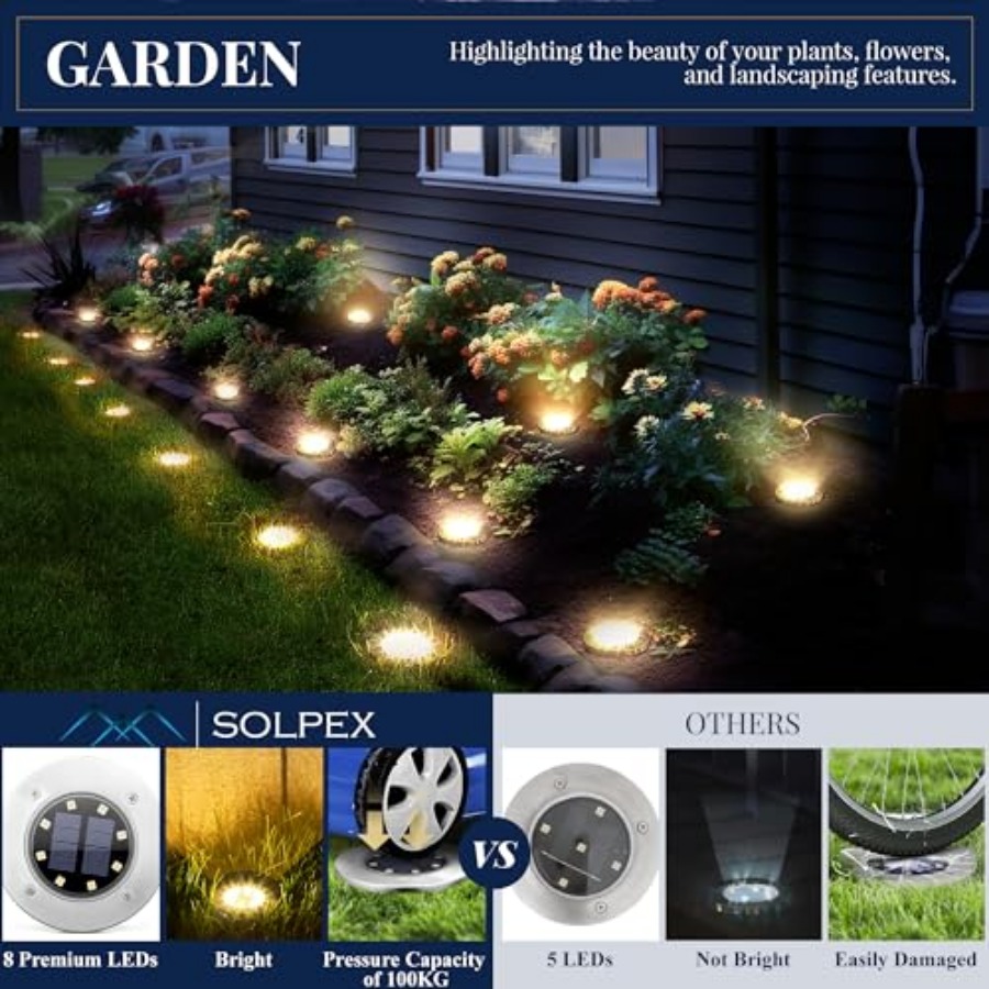Solar Ground Lights Solar Ligh - огляд і ціна Outdoor Lighting Waterproof